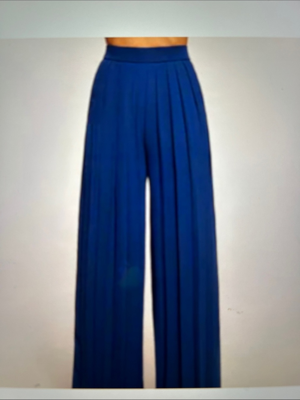 Wide Leg Navy Knit Trousers